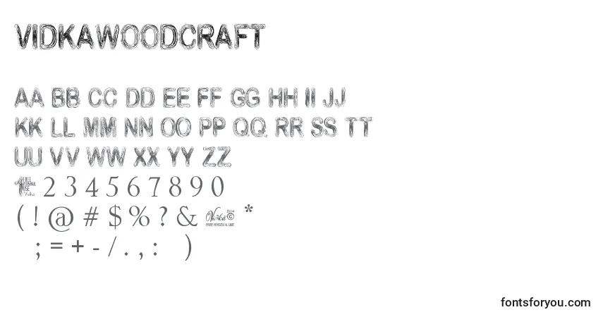 A fonte VidkaWoodcraft – alfabeto, números, caracteres especiais