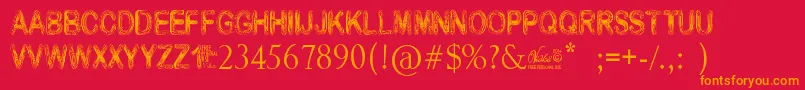 VidkaWoodcraft Font – Orange Fonts on Red Background