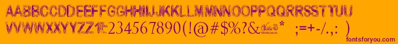Шрифт VidkaWoodcraft – фиолетовые шрифты на оранжевом фоне