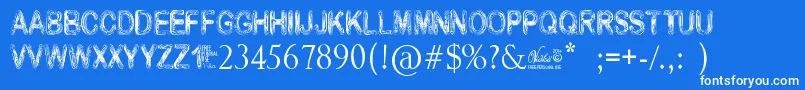 VidkaWoodcraft-fontti – valkoiset fontit sinisellä taustalla