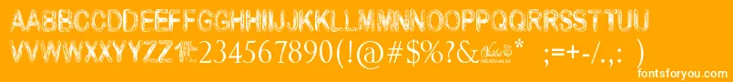 Шрифт VidkaWoodcraft – белые шрифты на оранжевом фоне