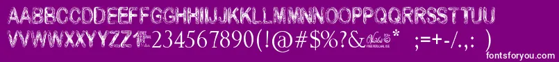 VidkaWoodcraft-fontti – valkoiset fontit violetilla taustalla
