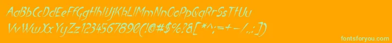 LuteousAublikus Font – Green Fonts on Orange Background