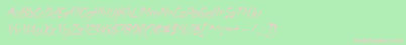 LuteousAublikus Font – Pink Fonts on Green Background