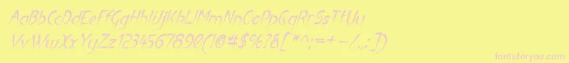 LuteousAublikus Font – Pink Fonts on Yellow Background