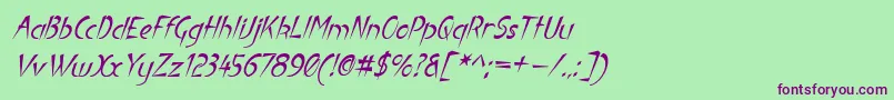LuteousAublikus Font – Purple Fonts on Green Background