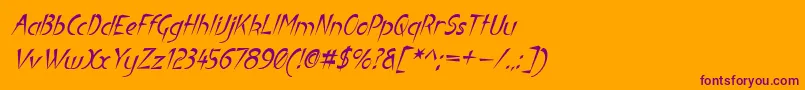 LuteousAublikus Font – Purple Fonts on Orange Background