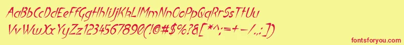 LuteousAublikus Font – Red Fonts on Yellow Background