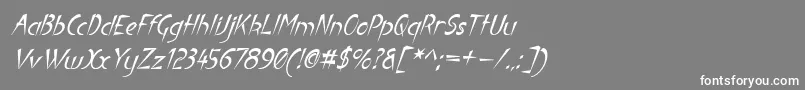 フォントLuteousAublikus – 灰色の背景に白い文字