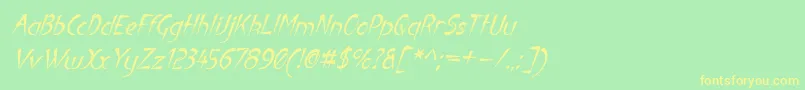 LuteousAublikus Font – Yellow Fonts on Green Background