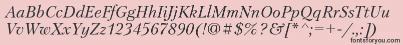 PetersburgItalicCyrillic-Schriftart – Schwarze Schriften auf rosa Hintergrund