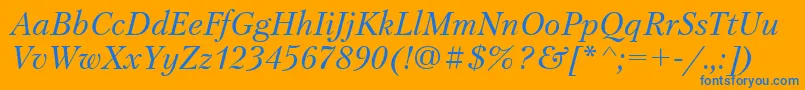 PetersburgItalicCyrillic Font – Blue Fonts on Orange Background