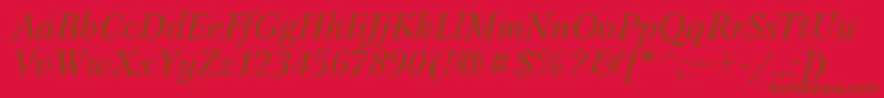 PetersburgItalicCyrillic-fontti – ruskeat fontit punaisella taustalla
