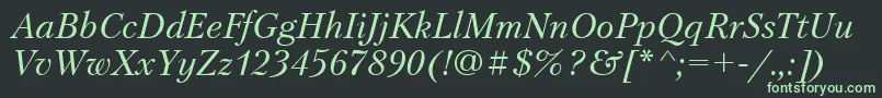 Czcionka PetersburgItalicCyrillic – zielone czcionki na czarnym tle