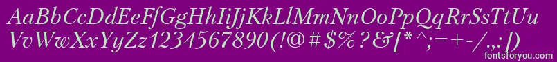 PetersburgItalicCyrillic Font – Green Fonts on Purple Background