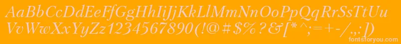 Шрифт PetersburgItalicCyrillic – розовые шрифты на оранжевом фоне