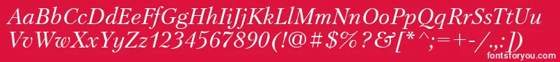 PetersburgItalicCyrillic Font – White Fonts on Red Background