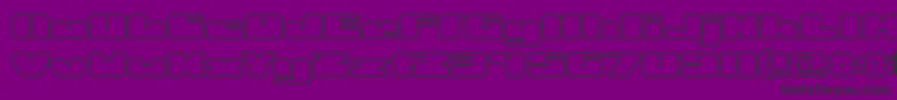 RotundOutlineBrk Font – Black Fonts on Purple Background