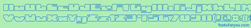 RotundOutlineBrk Font – Blue Fonts on Green Background