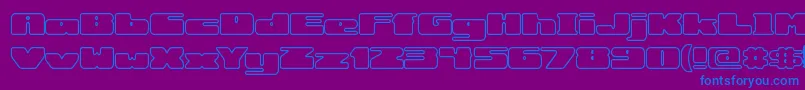 RotundOutlineBrk Font – Blue Fonts on Purple Background