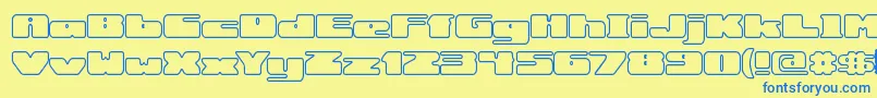 RotundOutlineBrk Font – Blue Fonts on Yellow Background