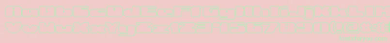 RotundOutlineBrk-Schriftart – Grüne Schriften auf rosa Hintergrund