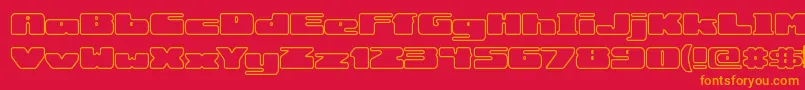 RotundOutlineBrk Font – Orange Fonts on Red Background