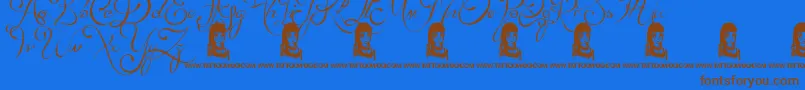 Шрифт LydiaPuente – коричневые шрифты на синем фоне