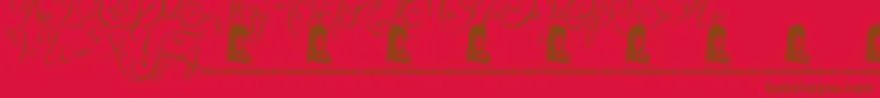 フォントLydiaPuente – 赤い背景に茶色の文字