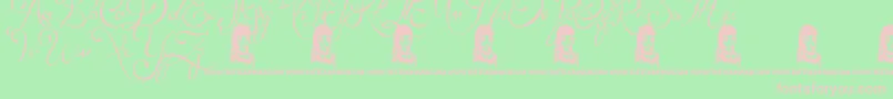 フォントLydiaPuente – 緑の背景にピンクのフォント