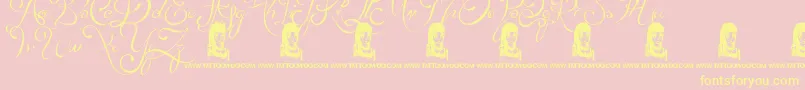 LydiaPuente Font – Yellow Fonts on Pink Background