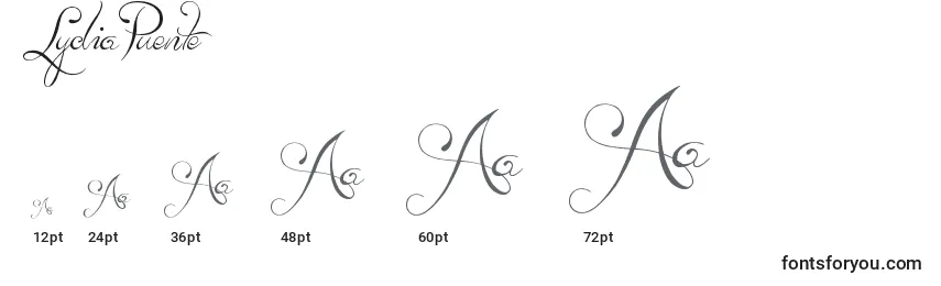 LydiaPuente Font Sizes