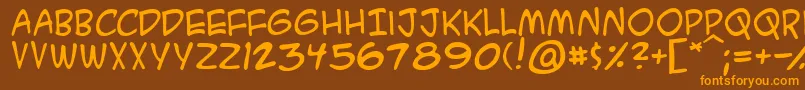Acmesa-fontti – oranssit fontit ruskealla taustalla
