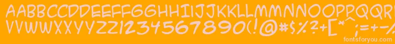 Acmesa-fontti – vaaleanpunaiset fontit oranssilla taustalla