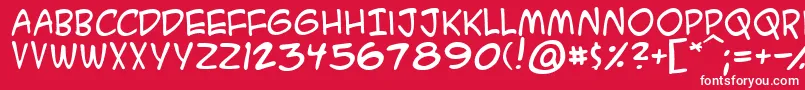 フォントAcmesa – 赤い背景に白い文字
