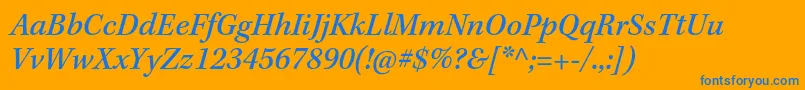 KeplerstdMediumit Font – Blue Fonts on Orange Background