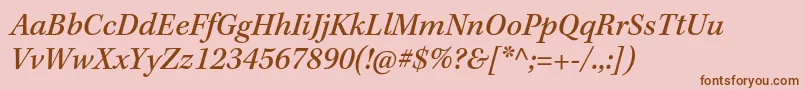 KeplerstdMediumit Font – Brown Fonts on Pink Background