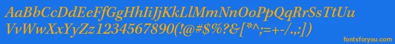 KeplerstdMediumit Font – Orange Fonts on Blue Background