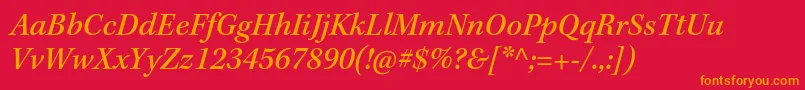 KeplerstdMediumit Font – Orange Fonts on Red Background