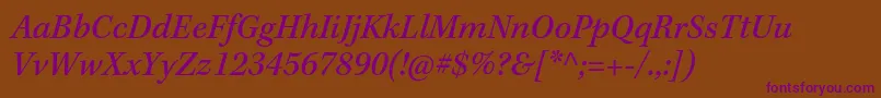 KeplerstdMediumit Font – Purple Fonts on Brown Background