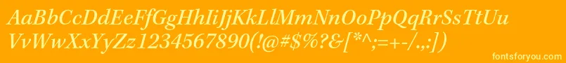 KeplerstdMediumit Font – Yellow Fonts on Orange Background