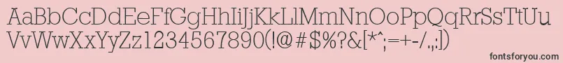 フォントStaffordserialXlightRegular – ピンクの背景に黒い文字