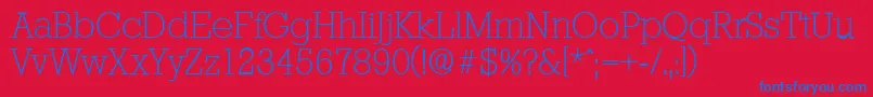 フォントStaffordserialXlightRegular – 赤い背景に青い文字