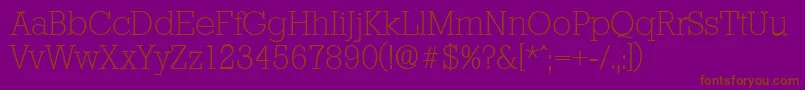 StaffordserialXlightRegular Font – Brown Fonts on Purple Background
