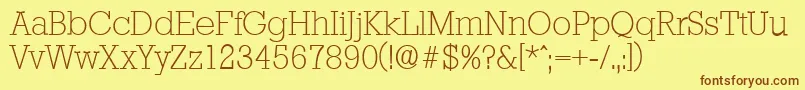 StaffordserialXlightRegular Font – Brown Fonts on Yellow Background