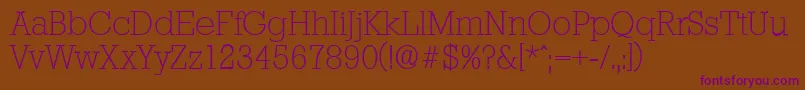 StaffordserialXlightRegular Font – Purple Fonts on Brown Background