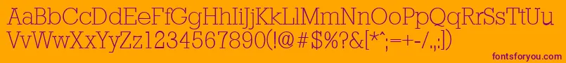 StaffordserialXlightRegular Font – Purple Fonts on Orange Background