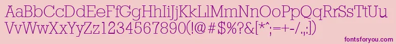 StaffordserialXlightRegular Font – Purple Fonts on Pink Background
