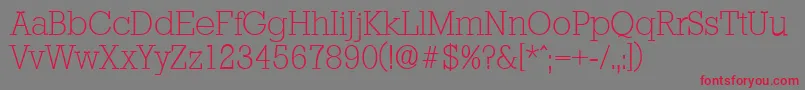 StaffordserialXlightRegular Font – Red Fonts on Gray Background