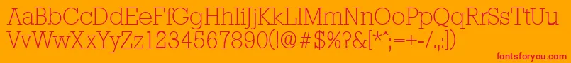 StaffordserialXlightRegular Font – Red Fonts on Orange Background